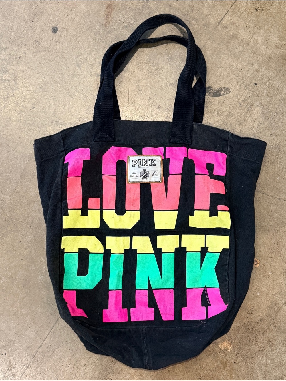 Victoria’s Secret rainbow neon tote bag